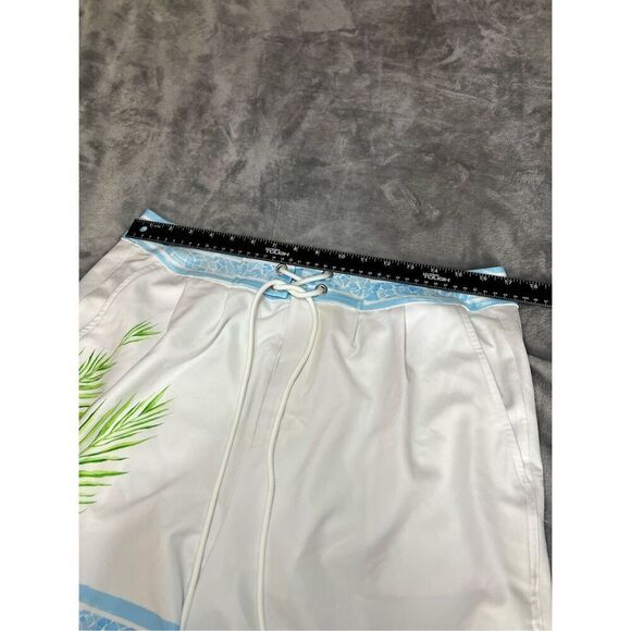 Revolve SER.O.YA Board Shorts Mens Large White Blue Floral Swim Trunks NWOT - Picture 6 of 9